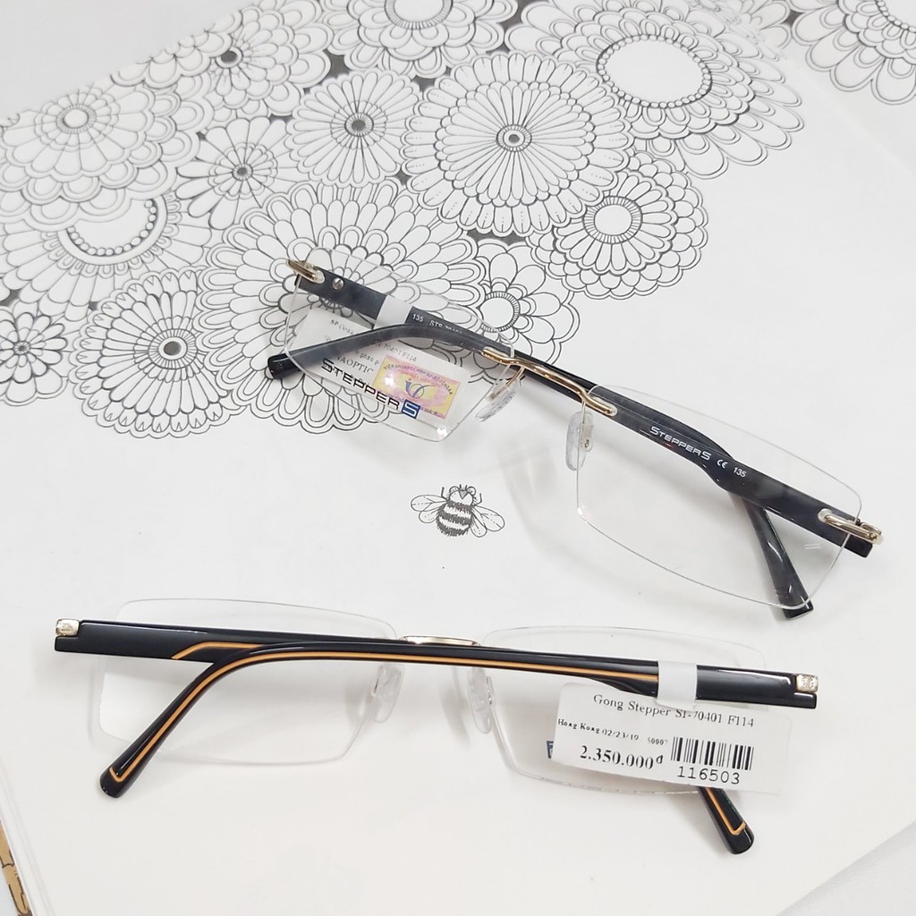 Gọng Kính Khoan Không Viền STEPPER Titanium