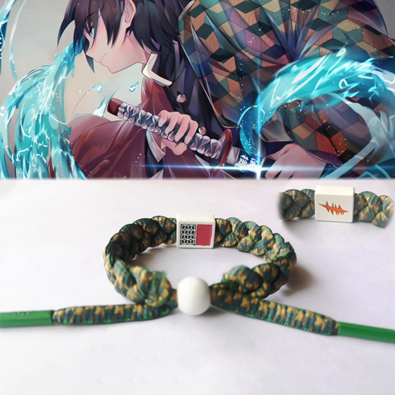 Vòng đeo tay dây bện họa tiết phong cách anime Demon Slayer Kimetsu No Yaiba cá tính thời trang dành cho cả nam và nữ