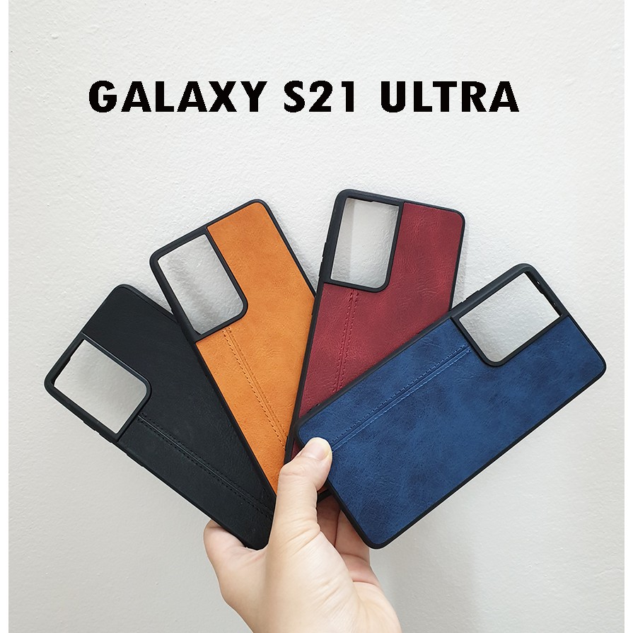 Ốp lưng giả da TPU mỏng cho Samsung Galaxy S21 Ultra