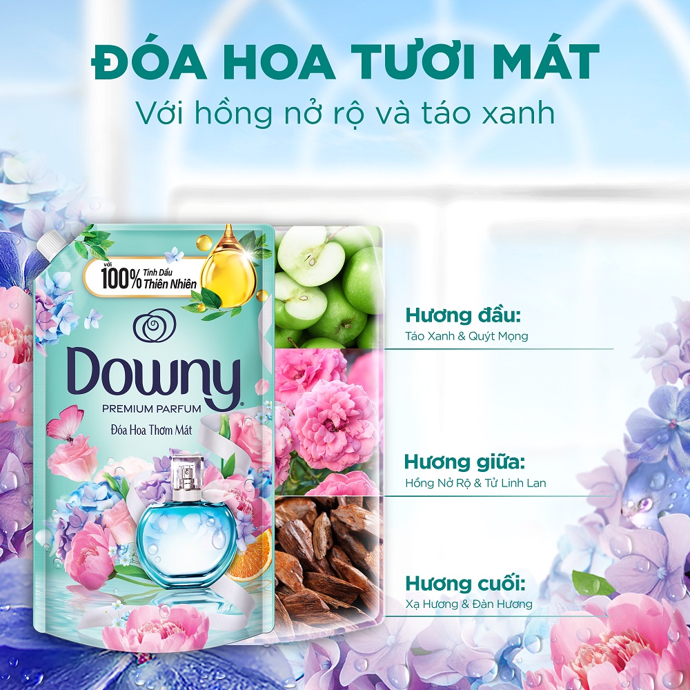 Combo 2 Túi Nước Xả Vải DOWNY Nắng Mai 2.3L/ Đam Mê 2.2L/ Huyền Bí 2.2L