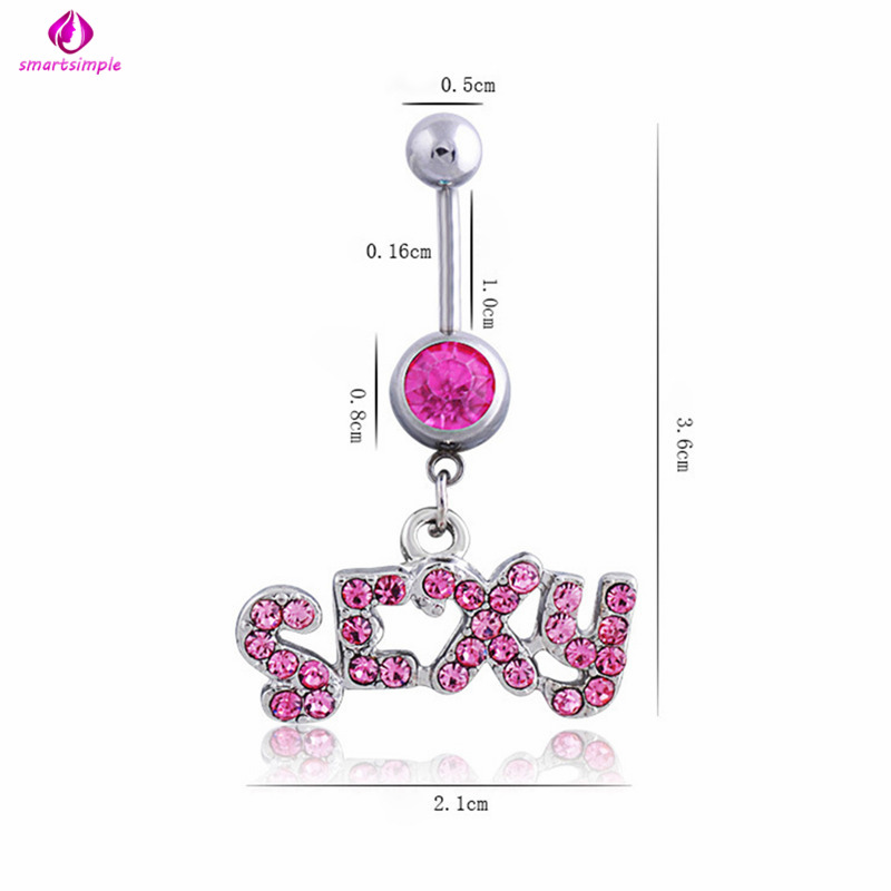 Khuyên rốn bằng thép không gỉ hình chữ gợi cảm