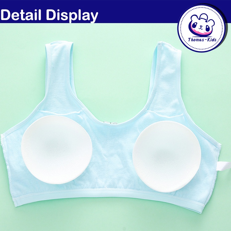 Áo Ngực Cotton Hai Dây Mỏng Thoáng Khí Thời Trang Mùa Hè Cho Bé Gái 8-16 Tuổi