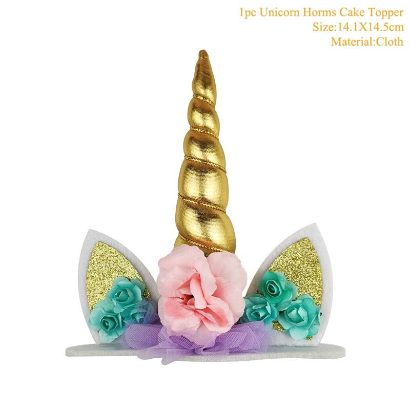 Set 24 phụ kiện trang trí bánh cupcake hình kỳ lân dễ thương xinh xắn