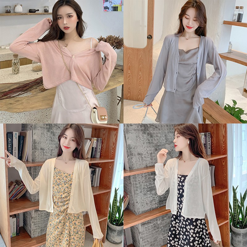 Ice Silk Sunscreen Shirt Short Shawl Knitted Cardigan