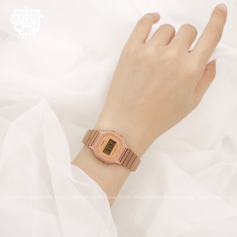 Đồng hồ casio rosegold nữ dây kim loại chính hãng Casio LA-11WR-5ADF