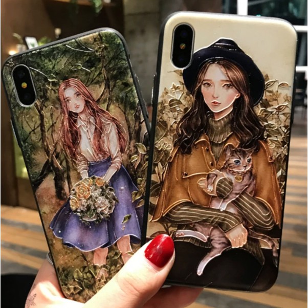 Ốp iPhone hình cô gái trong tranh đủ phân loại 6/6s/7/8 Plus/X/XS Max/XR/11 Pro Max a209
