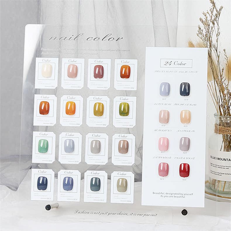 Bảng mica bày mẫu Nail color, loại đẹp có chân đứng