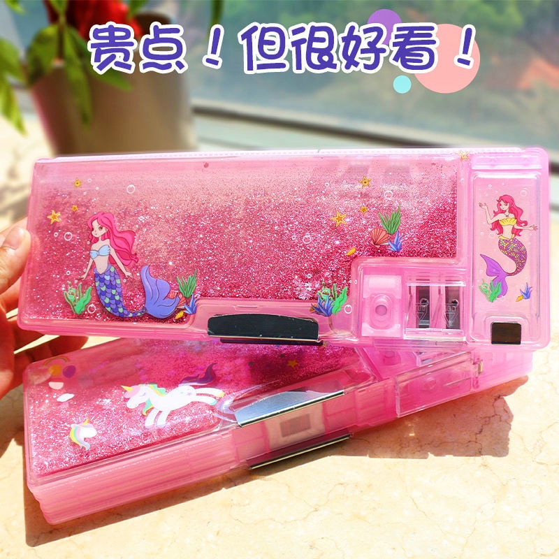 Hộp Đựng Bút Đa Năng Hình Kỳ Lân Phối Cát Lún Xinh Xắn Cho Bé Ốp