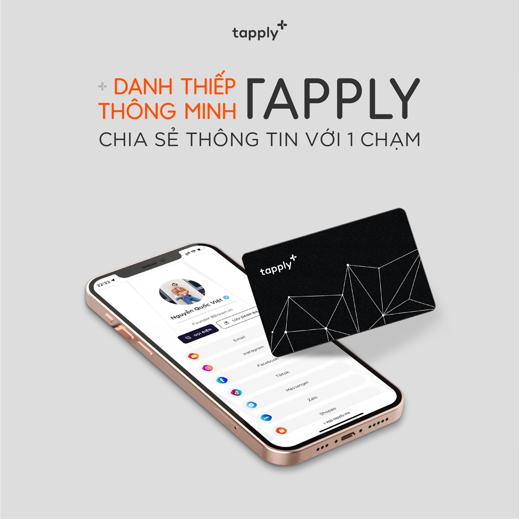 Thẻ cá nhân thông minh Tapply chia sẻ thông tin cá nhân chỉ với một chạm