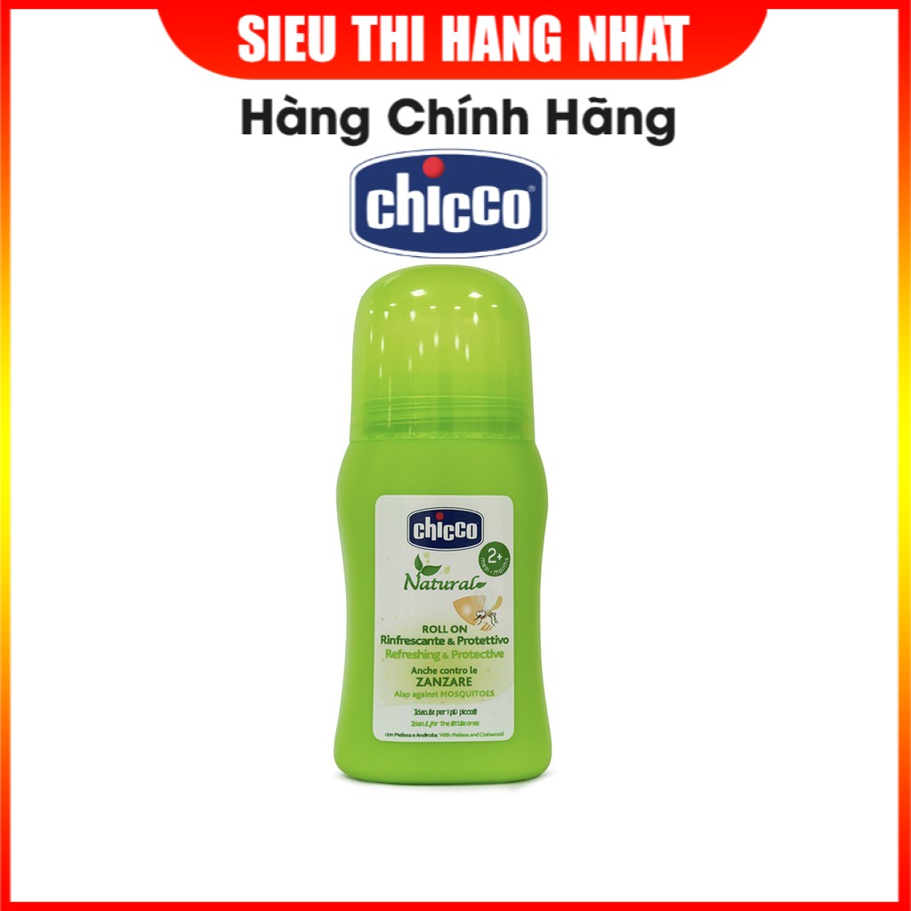 Lăn chống muỗi Chicco 60ml chiết xuất thiên nhiên, bảo vệ an toàn cho mẹ và bé, không gây kích ứng da, xuất xứ Italy