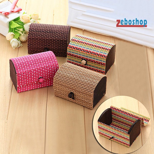 Hộp Đựng Trang Sức Bằng Gỗ Tre Sức Chứa Lớn Dễ Thương Sáng Tạo