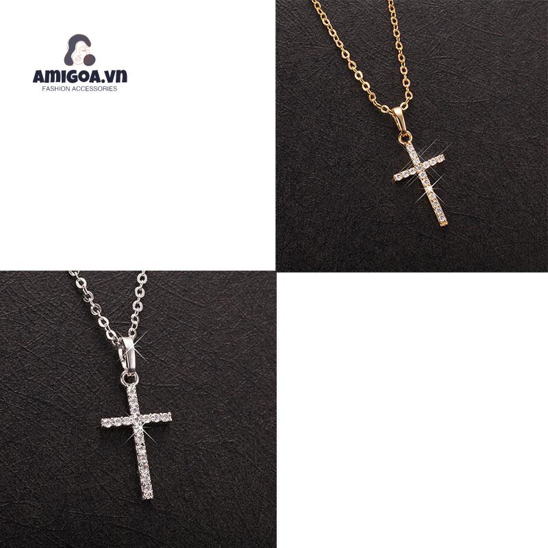 ✨✨Vòng Cổ Chữ Thập Kim Cương Sang Trọng Phong Cách Thời Trang Cho Nam và Nữ