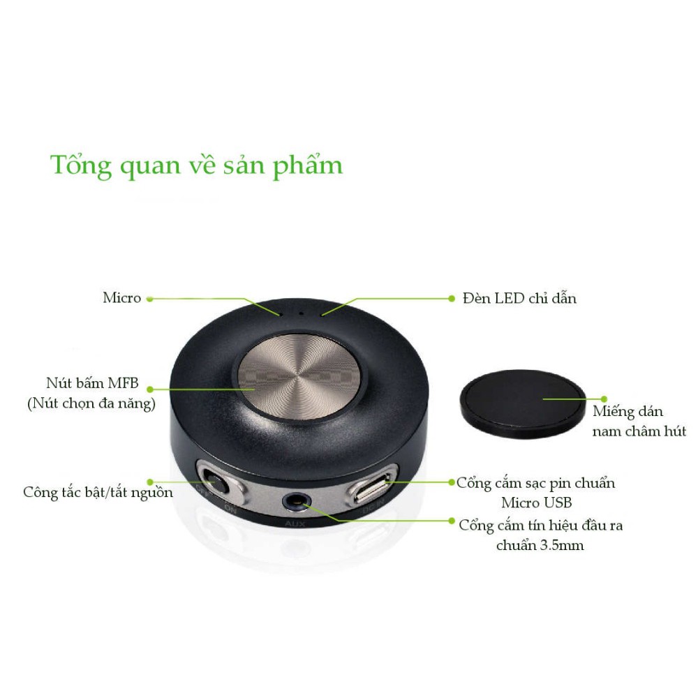 [Mã ELHACE giảm 4% đơn 300K] Thiết bị nhận âm thanh Bluetooth 4.0 trên ôtô Avantree Cara II BTCK-200M (A1286 - Màu đen)