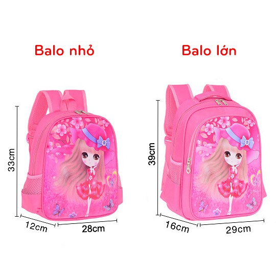 Balo trẻ em học sinh bé gái cao cấp 3 tuổi - lớp 6