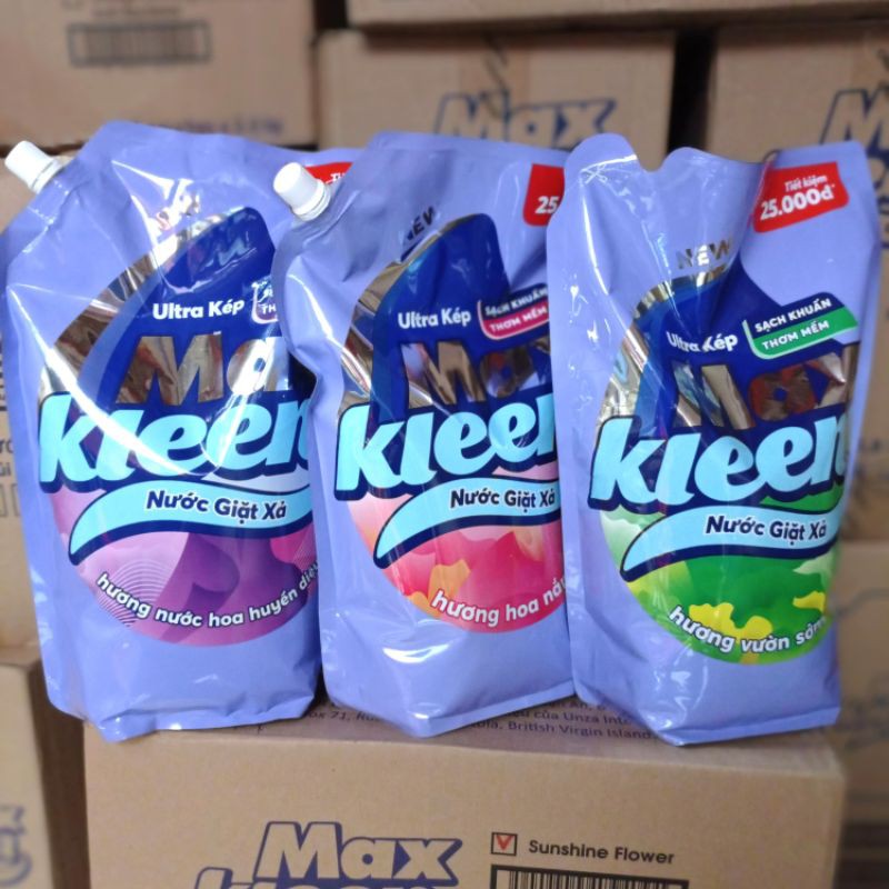 Nước giặt xả Maxkleen 2,4kg Huyều diệu/Sớm mai/Hoa nắng