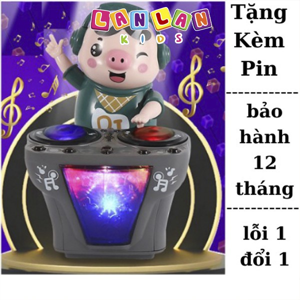 Đồ chơi chú heo DJ chơi nhạc di chuyển vui nhộn cho bé LANLAN KIDS