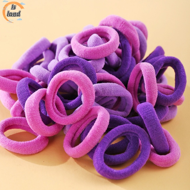 Set 50 Dây Cột Tóc Nylon Đính Hoa Cúc Nhỏ Nhiều Màu Xinh Xắn Cho Nữ