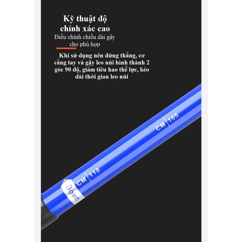 Gậy leo núi trekking BSWOLF DL015 gấp khúc dùng du lịch, phượt, dã ngoại đa năng dành cho nam và nữ