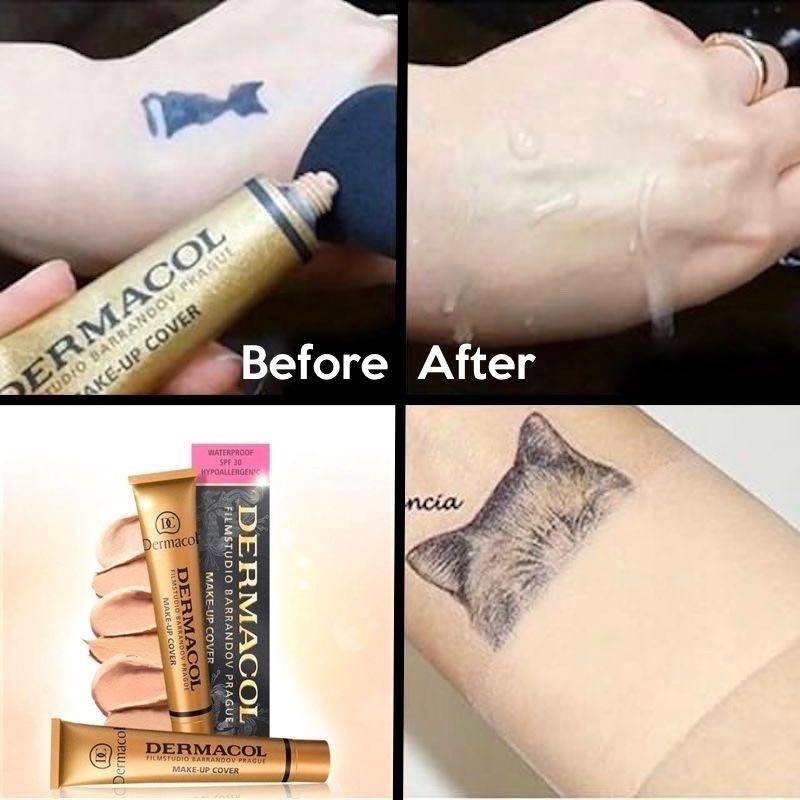 Kem nền DERMACOL MAKE-UP COVER che KHUYẾT ĐIỂM, che HÌNH XĂM, MỤN, NÁM, TÀN NHANG