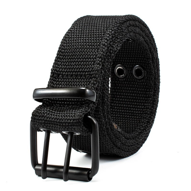 Thắt Lưng Vải Canvas Sợi Nylon Bện Dây Khóa Kim Loại 3.8cm Cho Nam Nữ
