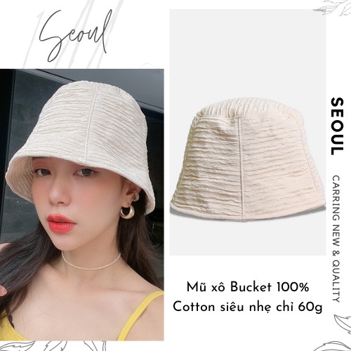 🌿 [ Giảm 5k đơn từ 0đ ] Nón bucket cao cấp 100% Cotton chống nắng, siêu nhẹ, mũ bucket vải xô thoáng mát Hotrend hè 2021