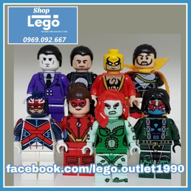 Xếp hình Iron Fist Punisher Jesse Quick Poison Ivy Nefaria Ghost Maker Captain Britain Lego Minifigures POGO PG8060
