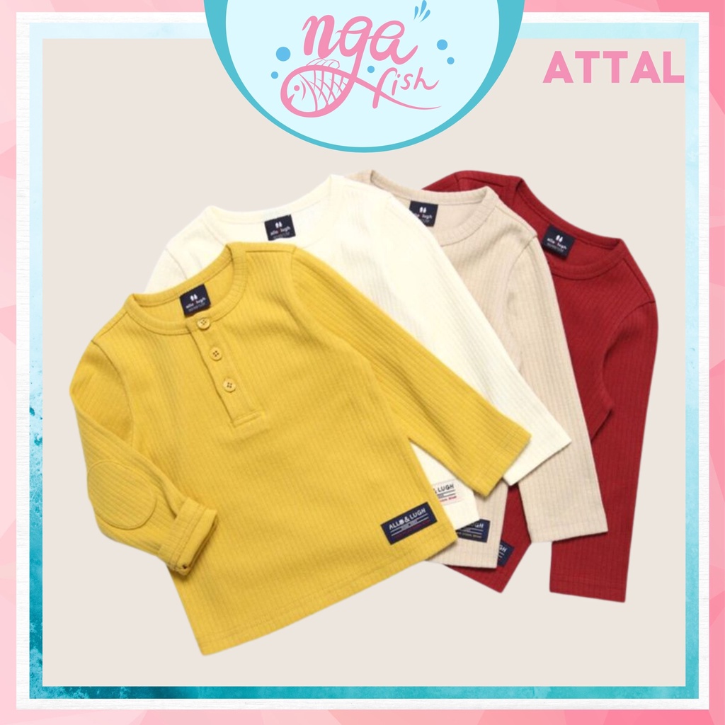 Áo dài tay cho bé thun tăm Allo lugh nhiều màu thời trang Nga Fish ATTAL