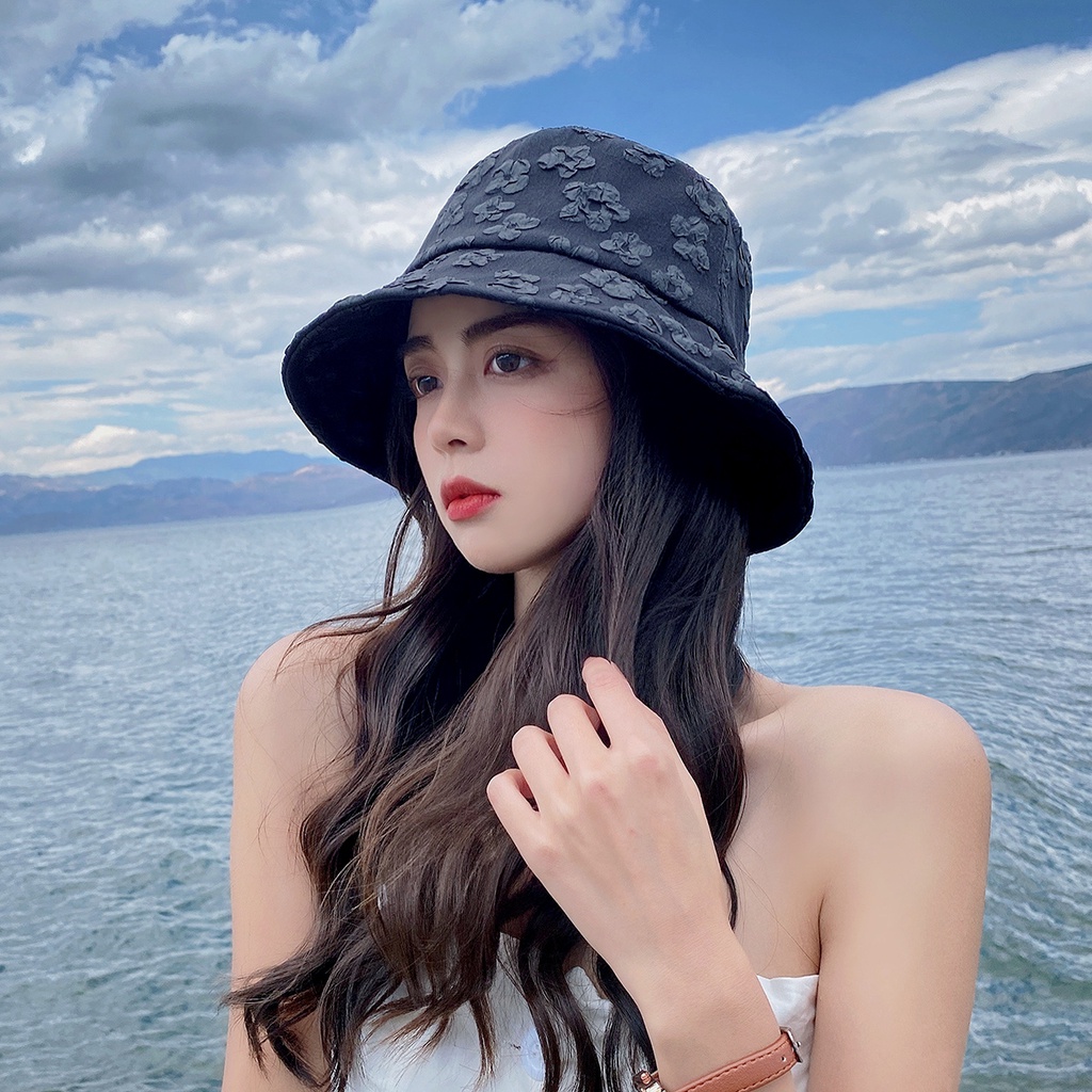 Nón Vành Ren Thêu Hoa Thời Trang Mùa Hè Phong Cách Hàn Quốc Cho Nữ