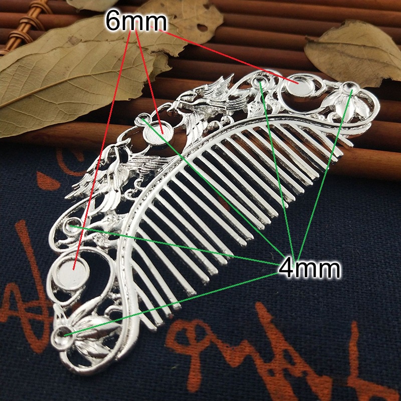 Cán lược cổ trang chưa đính hạt 100mm nguyên liệu làm trâm làm trang sức cổ trang