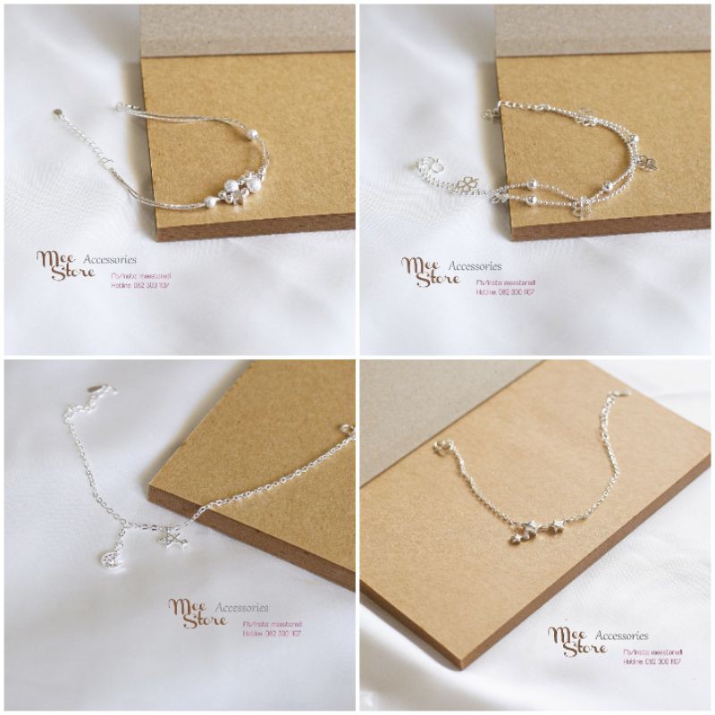 Lắc tay vòng tay mạ bạc phong cách Hàn Quốc thiết kế đơn giản, tinh tế, nhẹ nhàng, nữ tính Mee Store