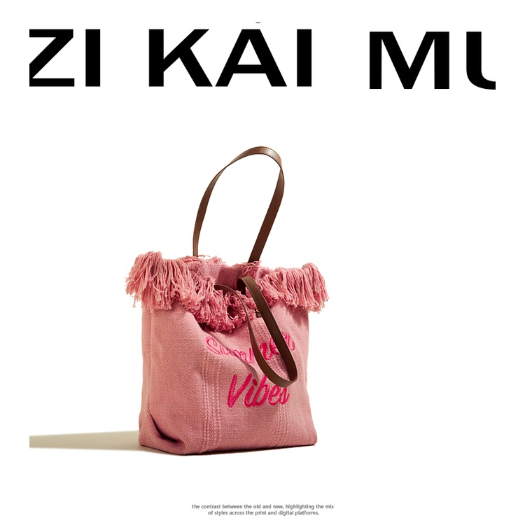 Muzi &amp; Kai Túi Tote Đeo Vai Cỡ Lớn Thời Trang Mùa Hè Phong Cách Mới 2022 Cho Nữ
