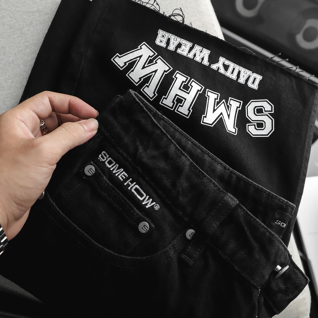 Quần Short Nam Jean Daily Wear Black , Chất Denim Thoải Mái , QD003550 , SOMEHOW