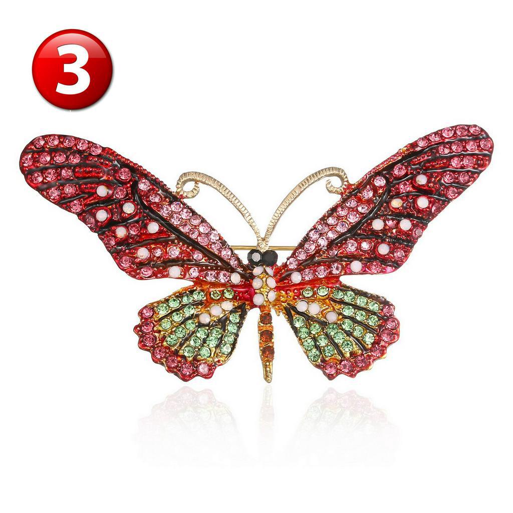 Ghim Cài Áo Hình Bươm Bướm Đính Kim Cương Giả Thời Trang Cho Nữ