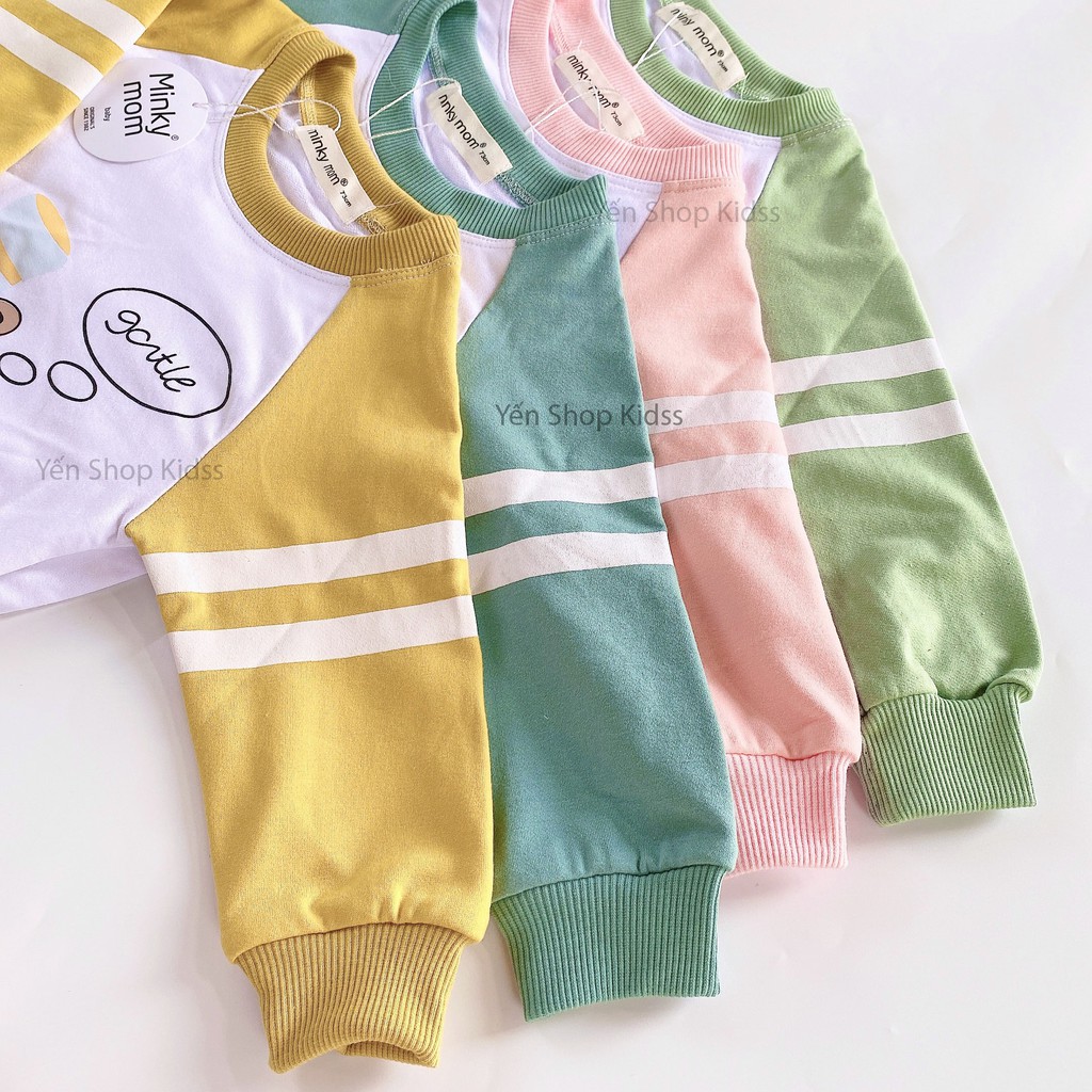 Sale !!! Bộ Dài Tay Da Cá Hàng Minky Mom Họa Tiết Động Vật Cho Bé (Size 7-19kg ) (SP001370)