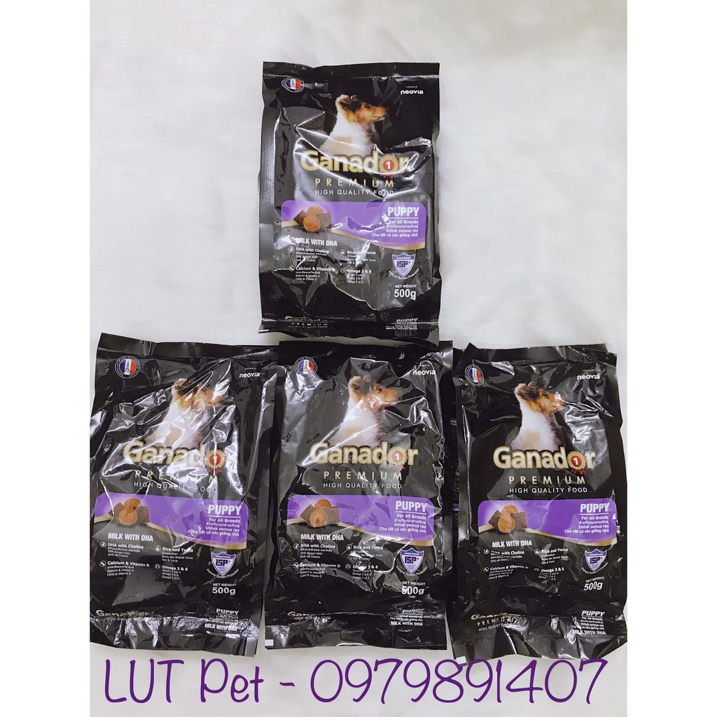 Thức ăn hạt cho chó Ganador Puppy - thức ăn khô cho chó nhỏ (vị sữa giàu DHA & canxi cần thiết cho sự phát triển 400gr)