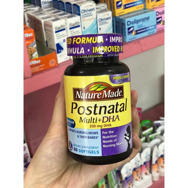 Nature Made Postnatal + DHA sau sinh mẫu mới 60v