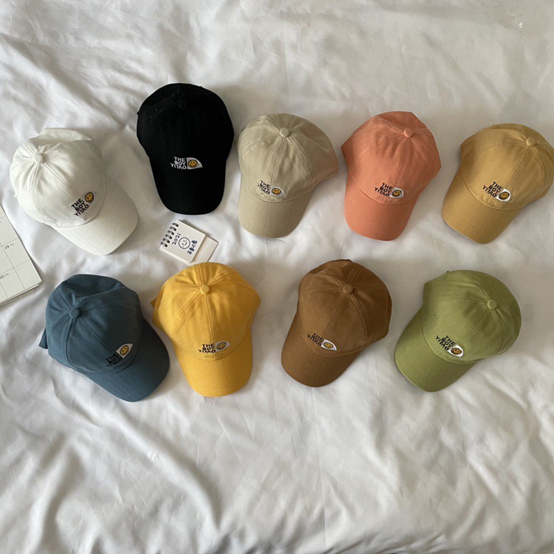 Mũ lưỡi trai thêu hình mặt cười thời trang cho bé