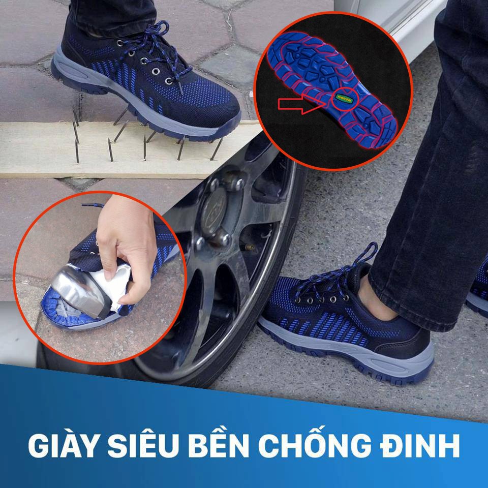 Giầy Bảo Hộ Lao Động GB03 Kiểu Dáng Thể Thao Thoáng Khí, Chống Trơn Trượt, Chống Đinh, Chống Dập Ngón. | BigBuy360 - bigbuy360.vn