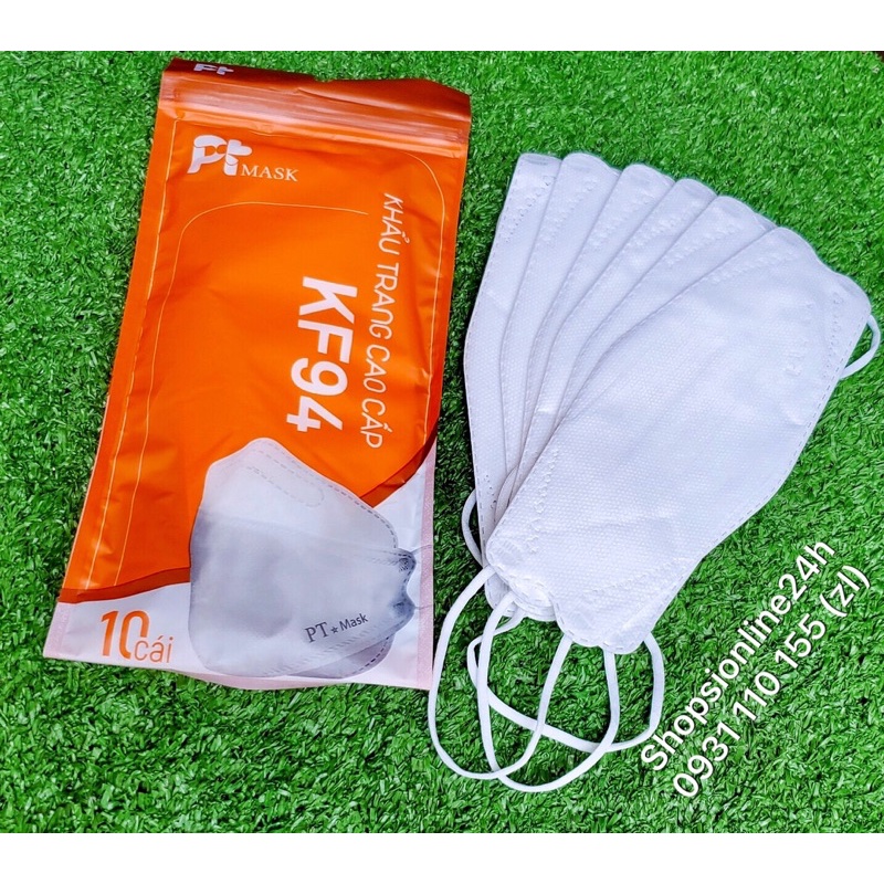 ✅ Túi 10 cái khẩu trang 4D kf94 Pt mask Phương Tuyến 4 lớp giấy kháng khuẩn
