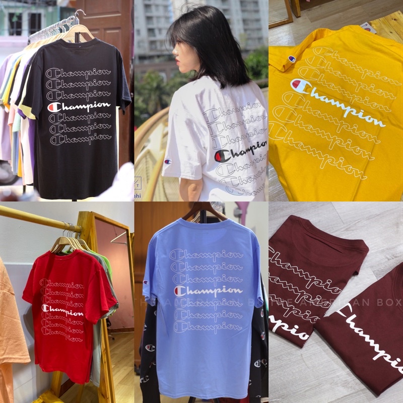 Áo thun Champion ⚡️AUTHENTIC ⚡️ stacked 7 lines ngắn tay