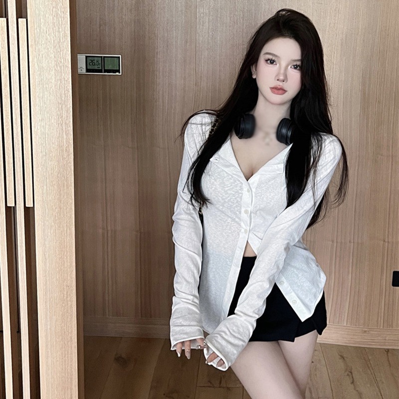 Áo Khoác Cardigan Tay Dài Thoáng Khí Phong Cách Hàn Quốc