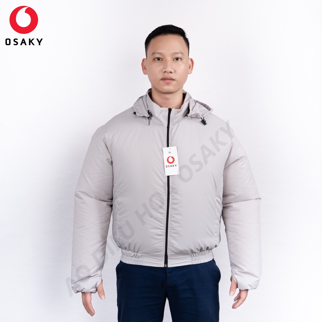 Áo Rời Điều Hòa Chống Nóng Osaky Nhật Bản, Giảm Nhiệt Độ Cho Người Lao Động - Ghi Trắng
