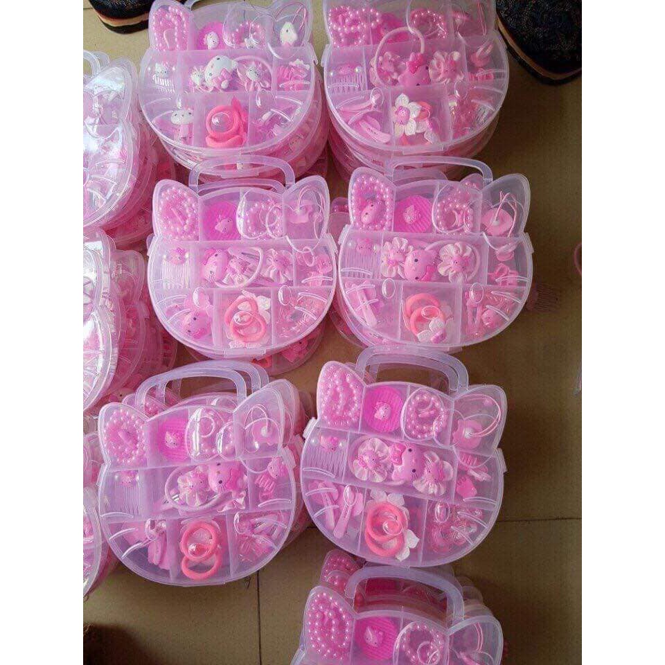 HỘP NƠ VÀ CHUN BUỘC TÓC HỘP NHỰA CHO BÉ