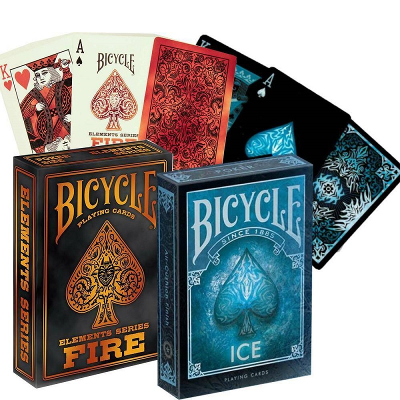 Set 2 Bộ Bài Bicycle Ice&Fire Element Playing Cards, Thẻ Sưu Tập USPCC, Trò Chơi Thẻ Ma Thuật, Đạo Cụ Ảo Thuật Cho Nhà Ảo Thuật