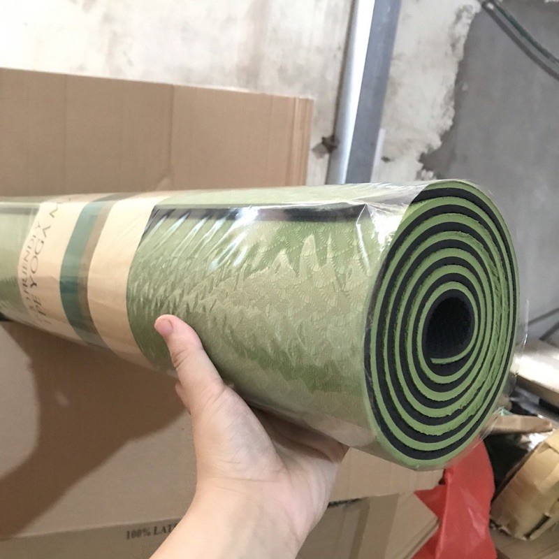 Thảm Tập Yoga Định Tuyến Cao Cấp KINGFIT Cao Su Non Tấm TPE 8mm 1 lớp và 6mm 2 lớp Chống Trượt, Túi chống nước