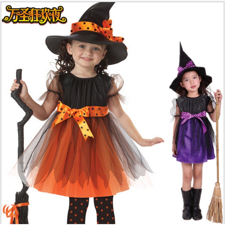 Đầm Hoá Trang Phù Thuỷ Nhân Dịp Halloween Cho Bé