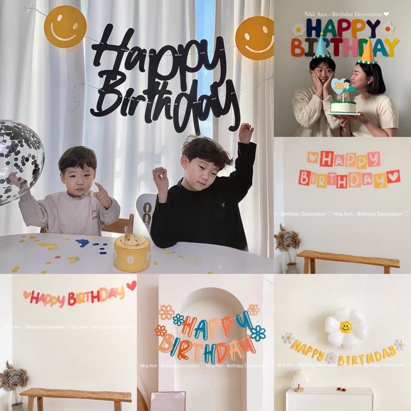 CÁC MẪU DÂY CHỮ HAPPY BIRTHDAY PHONG CÁCH HÀN QUỐC - NHÀ ANN