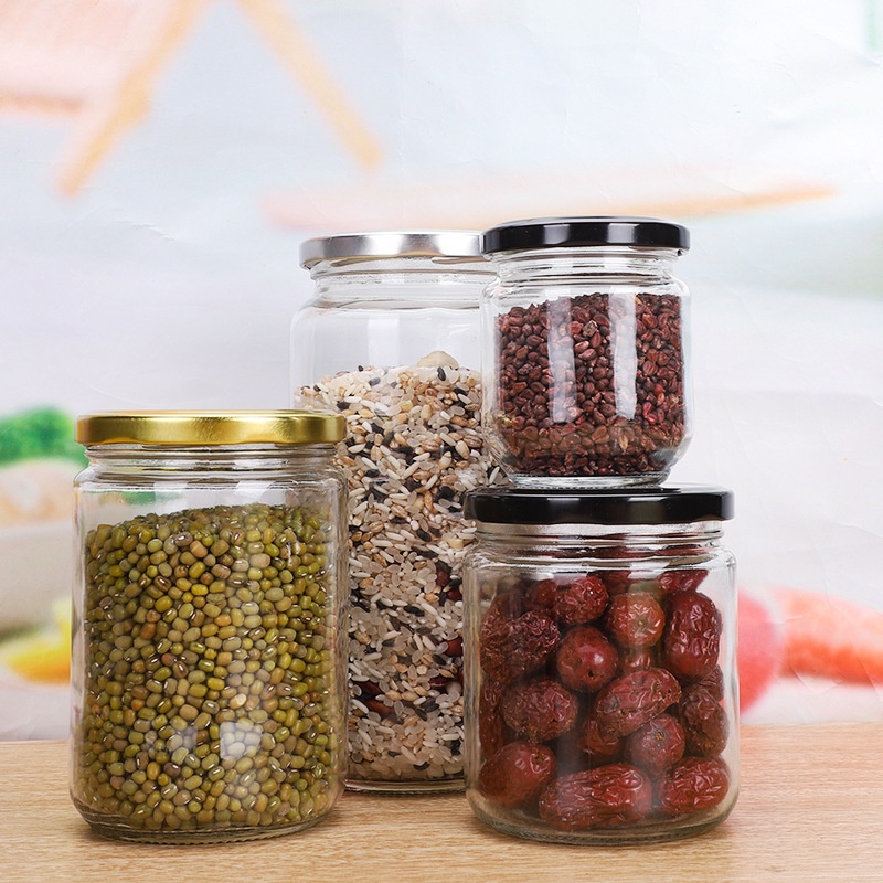 Hủ Thủy Tinh Tròn Đựng Mật Ong Bột Nghệ Gia Vị 500ml