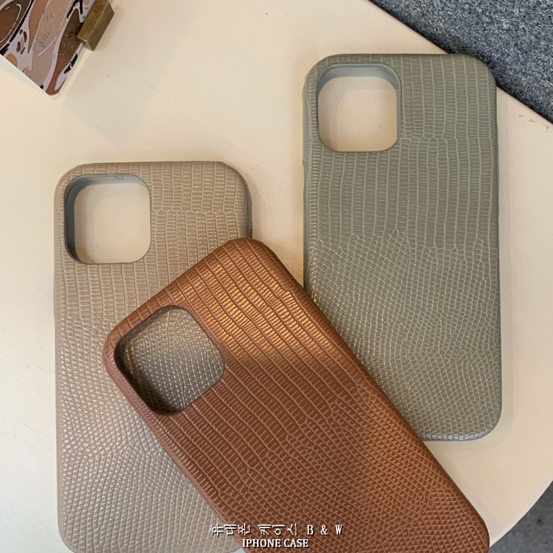 Ốp điện thoại da cứng vân da thằn lằn thích hợp cho Iphone 13 12 11 Pro Max Ix Xs Max Xr 12mini Se2 I7 8 Plus