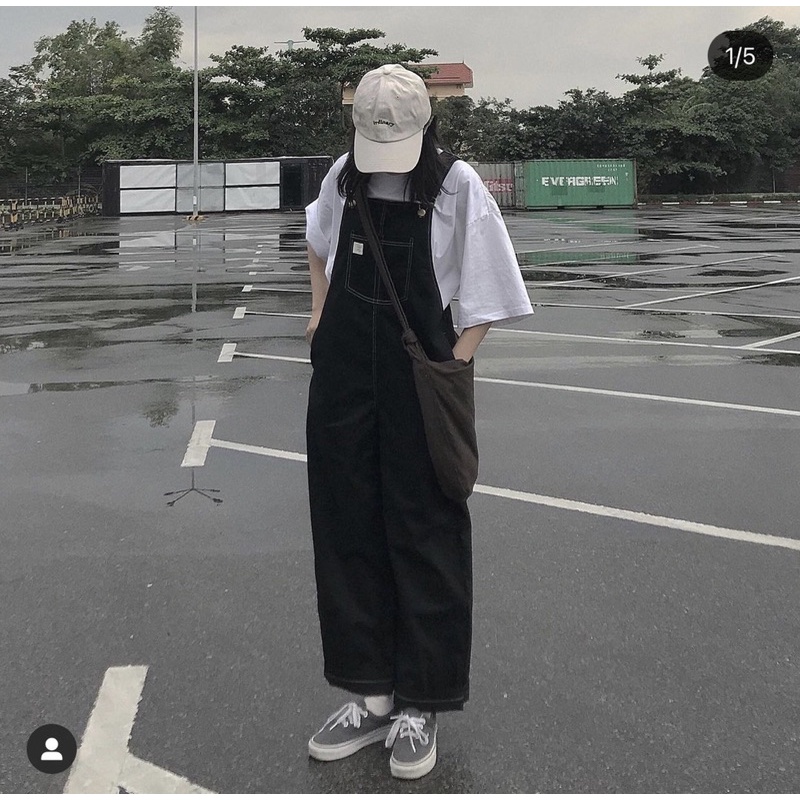 yếm quần kaki chỉ nổi